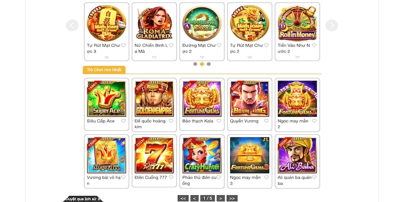 Nhiều trò chơi hay trên sảnh game quay hũ JILI