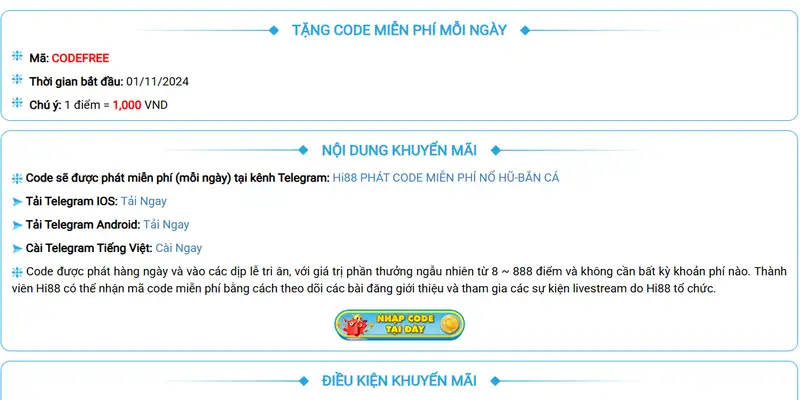 Tham gia giờ vàng nhận code free