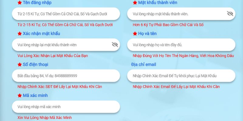 Thông tin bạn cần cung cấp khi có nhu cầu mở tài khoản tại nhà cái