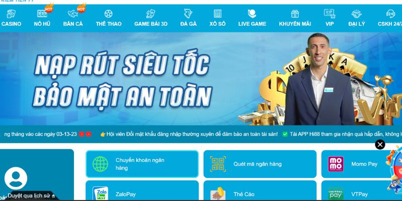 Truy cập đúng địa chỉ website để nạp tiền cá cược